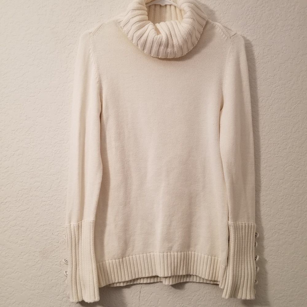 Banana Republic❤Cream Turtleneck Cowl Neck Sweater